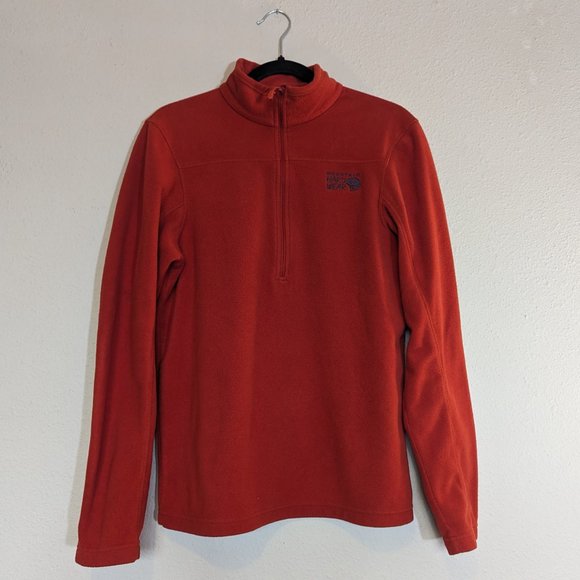 Mountain Hardwear Lightweight Quarter Zip Fleece Mens Size S Red - Picture 2 of 13